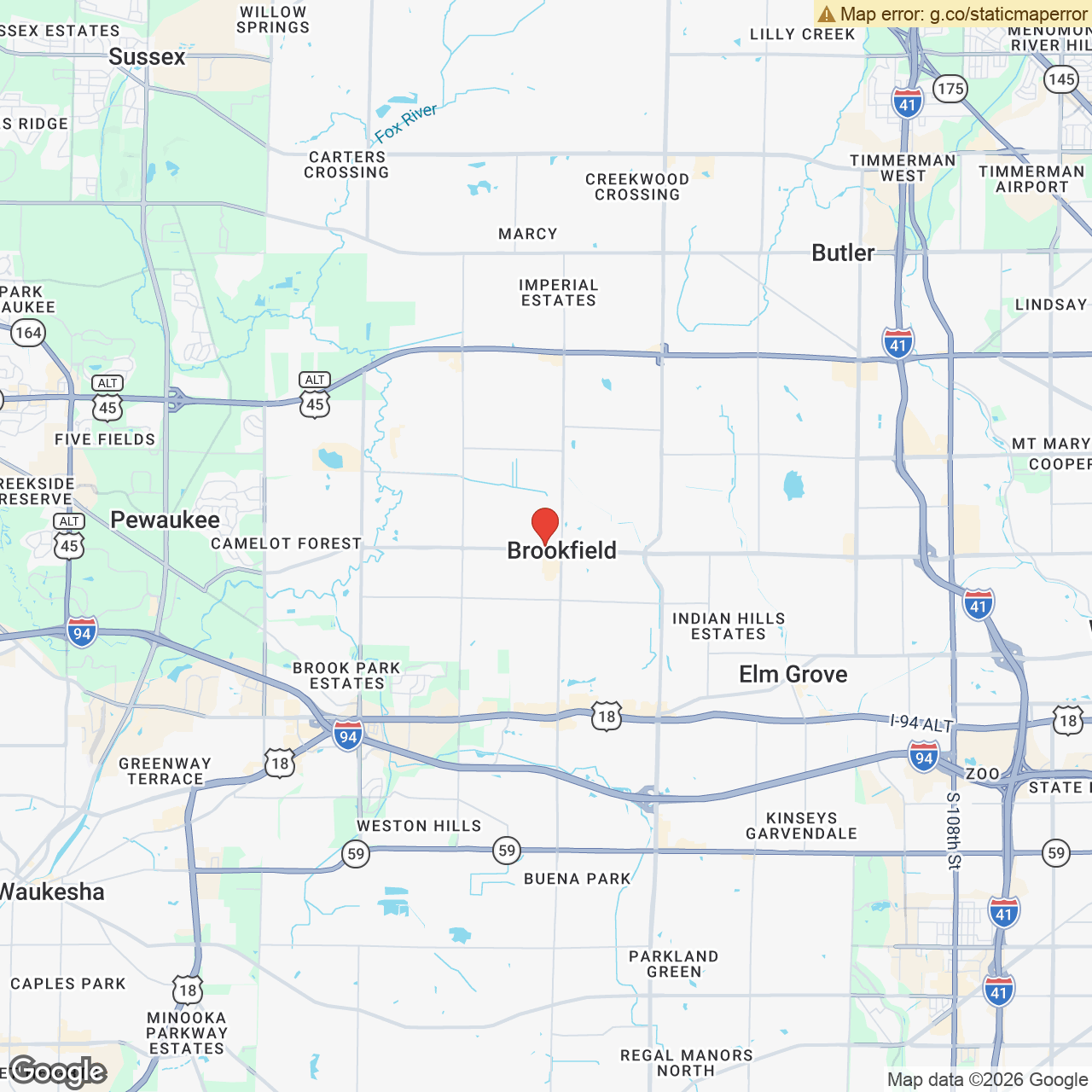 Map of the Shorewest Brookfield office